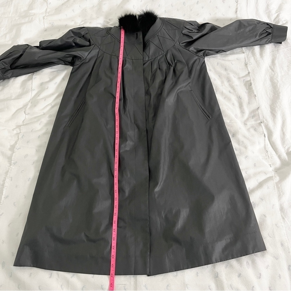 Vintage Love Modocc Fur Collar Stroller Raincoat Overcoat - Black - Medium/Large - Picture 16 of 16
